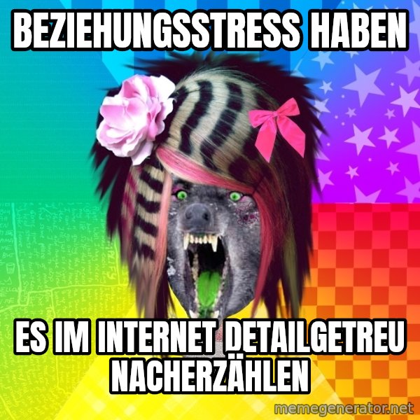Insanity Scene Wolf meme: beziehungsstress haben / es im internet detailgetreu nacherzählen
