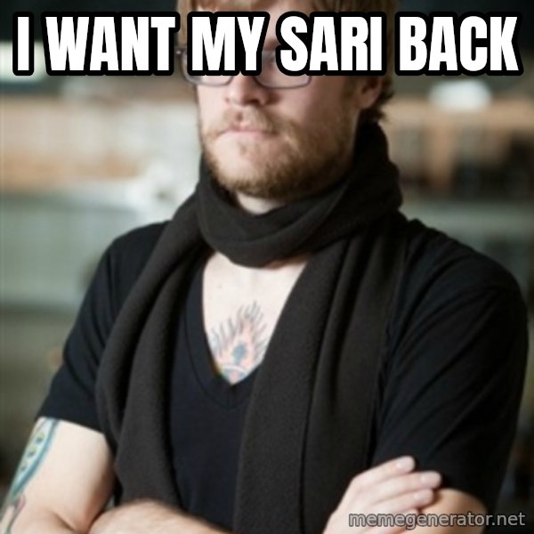 hipster Barista meme: I want my sari back