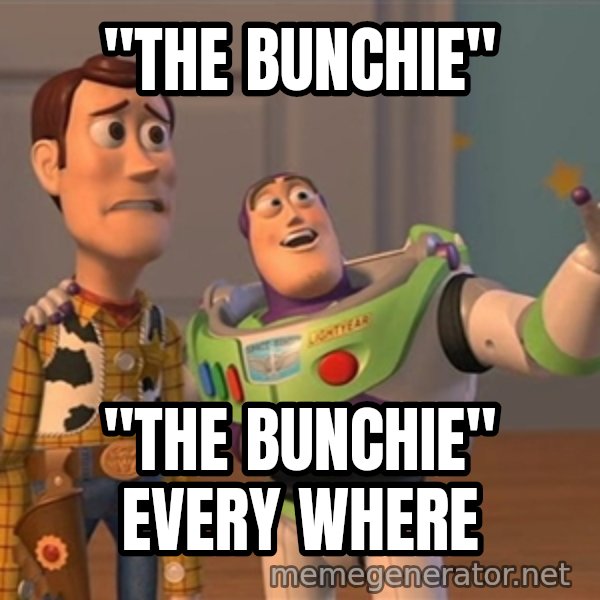 Anonymous, Anonymous Everywhere meme: "The bunchie" / "the bunchie" every where