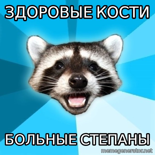 Lame Pun Coon meme: здоровые кости / больные степаны