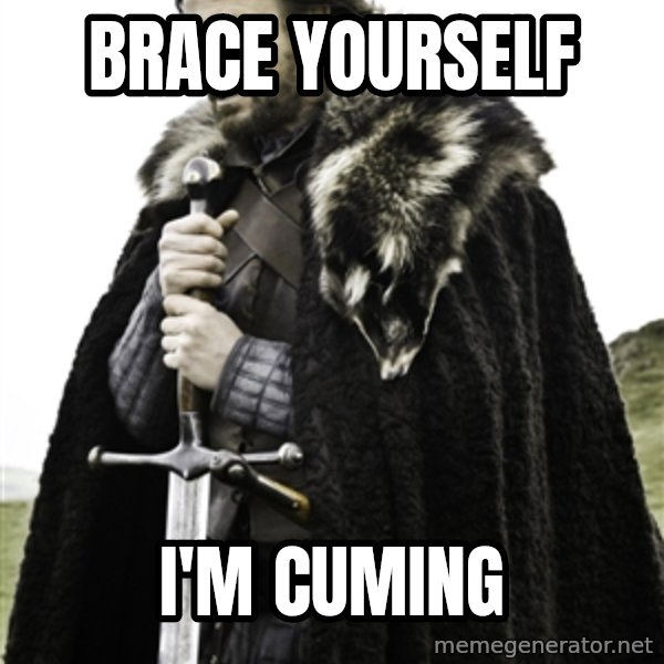 Ned Stark meme: brace yourself / i'm cuming
