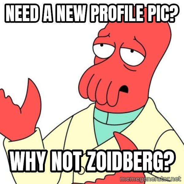 Why not zoidberg? meme: NEED A NEW PROFILE PIC? / WHY NOT ZOIDBERG?