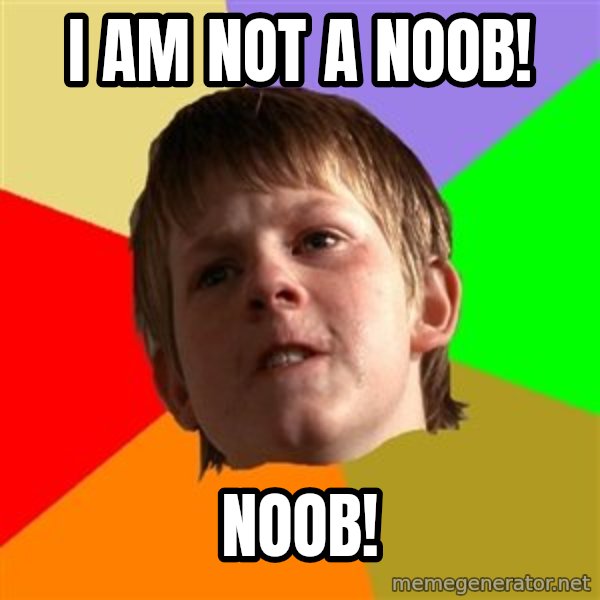 Angry School Boy meme: i am not a noob! / noob!