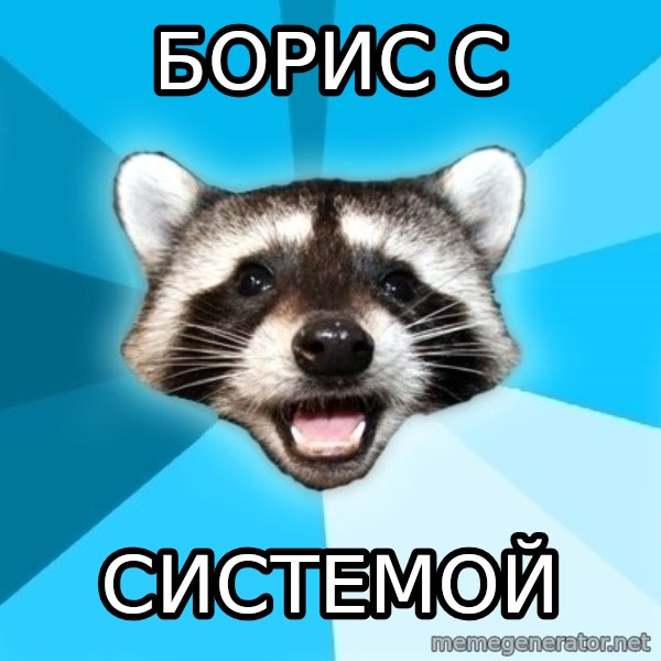 Lame Pun Coon meme: БОРИС С / СИСТЕМОЙ