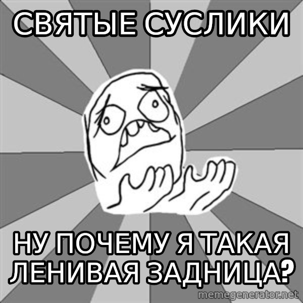 Whyyy??? meme: святые суслики / ну почему я такая ленивая задница?
