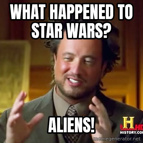Giorgio A Tsoukalos Hair meme: what happened to star wars? / aliens!