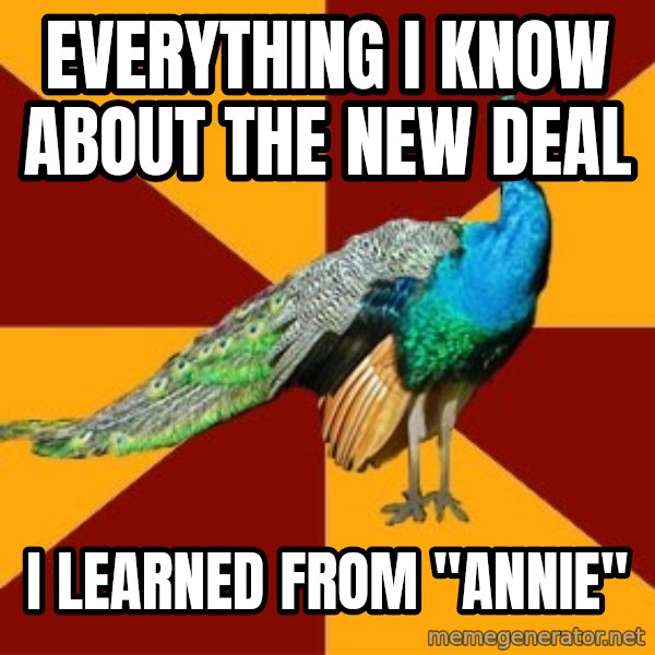 Thespian Peacock meme: Everything I Know about the new deal / I learned from "Annie"