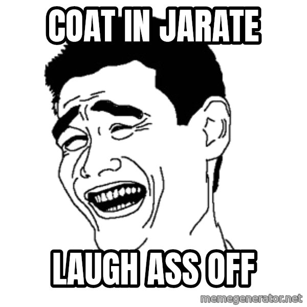 Yaomingpokefarm meme: coat in jarate / laugh ass off