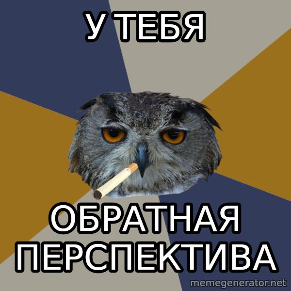 Art Student Owl meme: у тебя / обратная перспектива