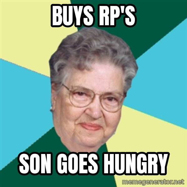 Hilda de Caballito meme: buys rp's / son goes hungry