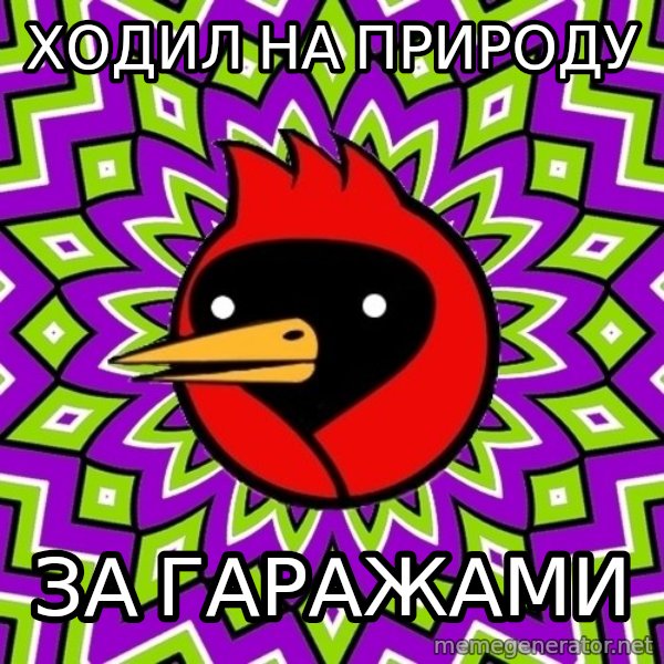 Omsk Crow meme: ходил на природу / за гаражами
