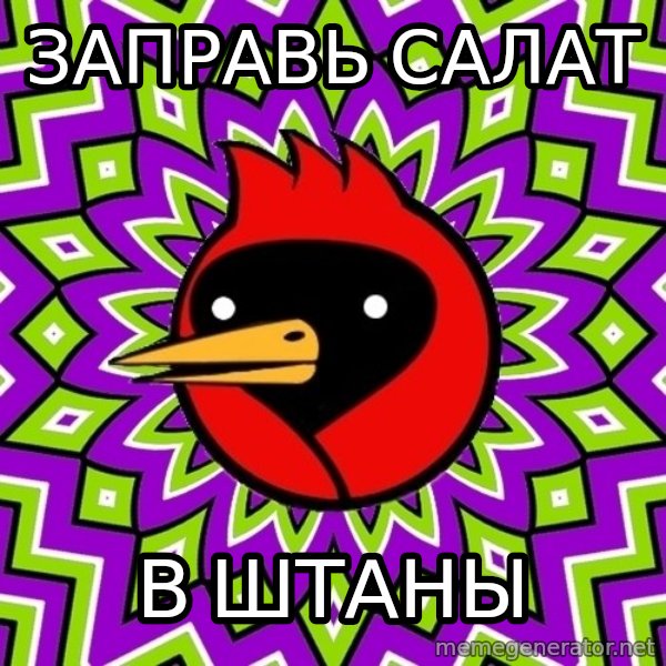 Omsk Crow meme: Заправь салат / в штаны