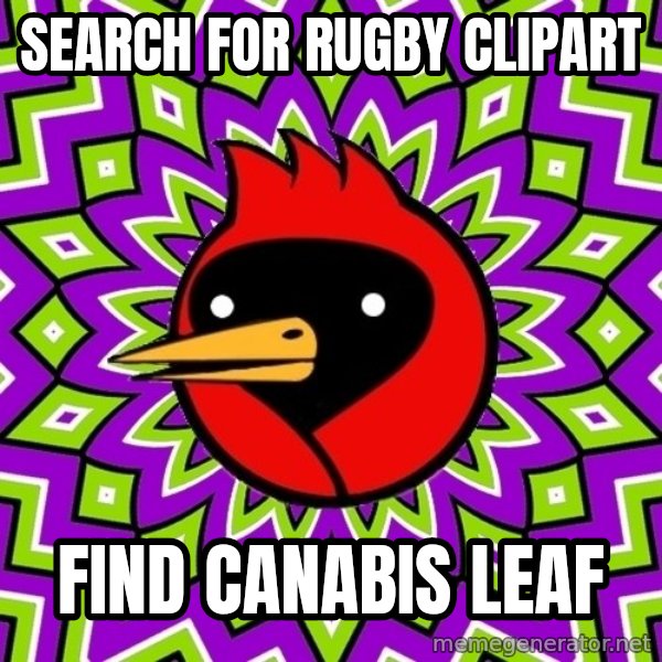 Omsk Crow meme: search for rugby clipart / find canabis leaf