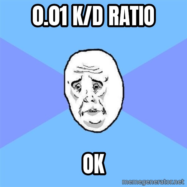 Okay Guy meme: 0.01 K/D ratio / ok