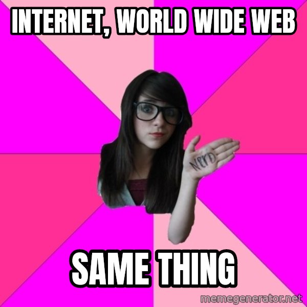 Idiot Nerd Girl meme: internet, world wide web / same thing