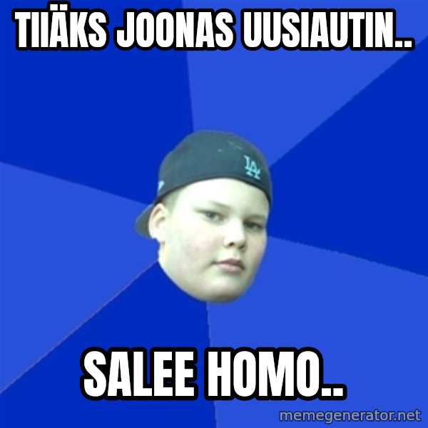 Jonnen Neuvo meme: tiiäks joonas uusiautin.. / salee homo..