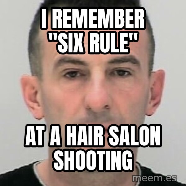Ibrahim Shkupolli meme: I remember "six rule" / at a hair salon shooting