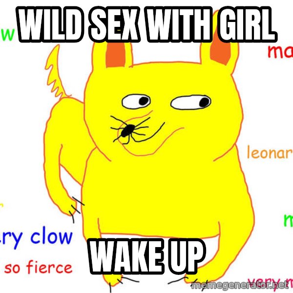 Forever Alone meme: wild sex with girl / wake up