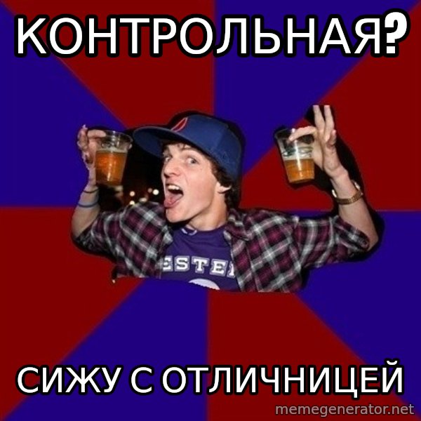 Sunny Student meme: контрольная? / сижу с отличницей
