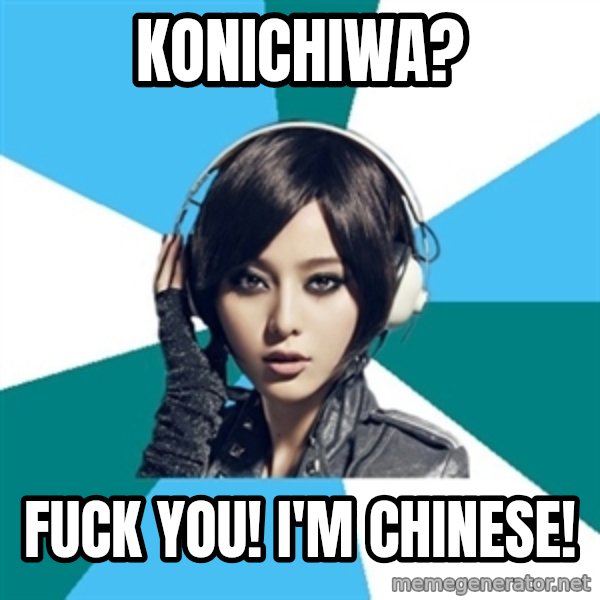 Crafty Interpreter meme: Konichiwa? / FUck you! I'm chinese!