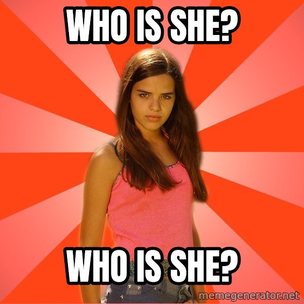 Jealous Girl meme: WHO IS SHE? / who is she?