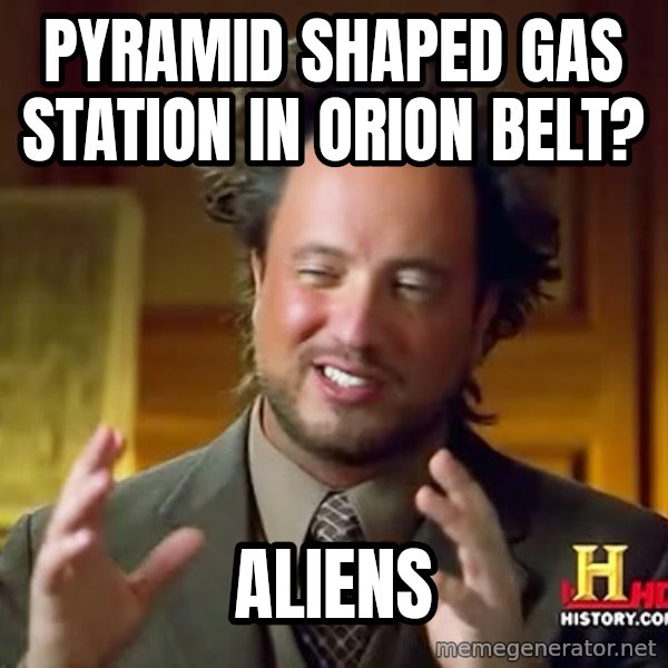 Giorgio A Tsoukalos Hair meme: PYRAMID SHAPED GAS STATION IN ORION BELT? / ALIENS