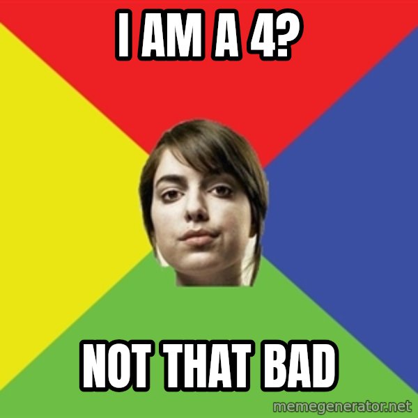 Non Jealous Girl meme: I am A 4? / Not that bad