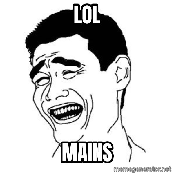 Asian Troll Face meme: LOL / mains