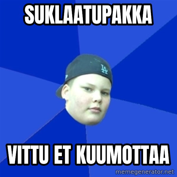 Jonnen Neuvo meme: suklaatupakka / vittu et kuumottaa