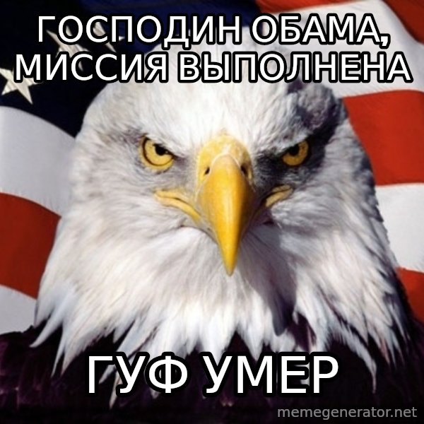 American Pride Eagle meme: господин обама, миссия выполнена / гуф умер