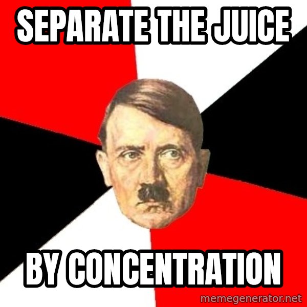 Advice Hitler meme: separate the juice / by concentration