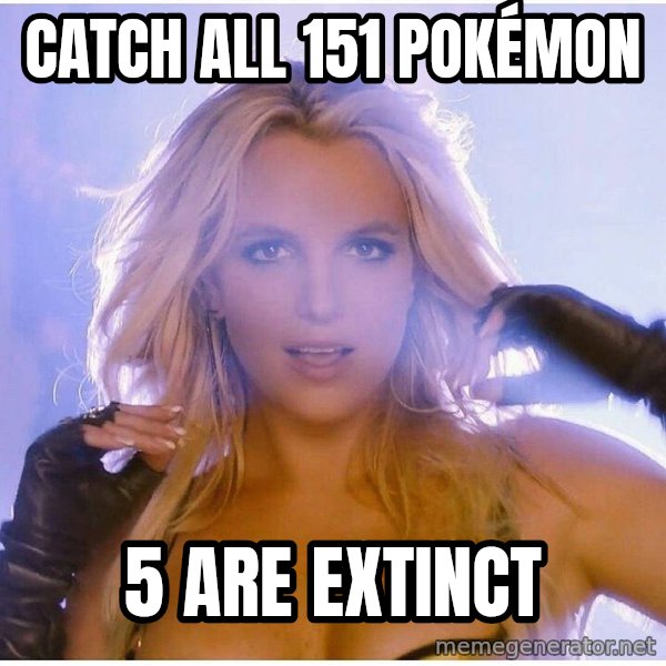 Professor Oak meme: Catch all 151 Pokémon / 5 are extinct