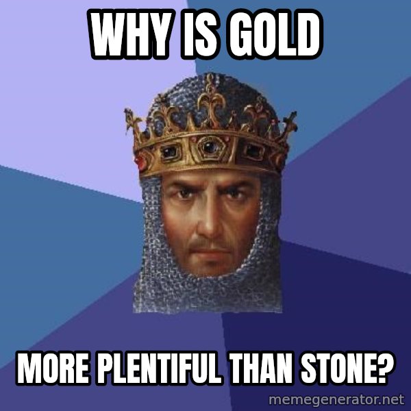 Age Of Empires meme: Why is gold / More plentiful than stone?