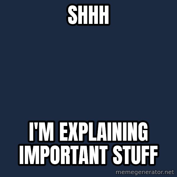 Privilege Denying Dude meme: Shhh / I'm explaining important stuff