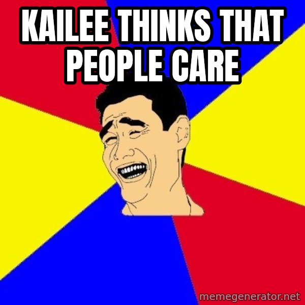 journalist meme: kailee thinks that people care