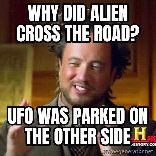 Giorgio A Tsoukalos Hair meme: WHY DID ALIEN CROSS THE ROAD? / UFO WAS PARKED ON THE OTHER SIDE