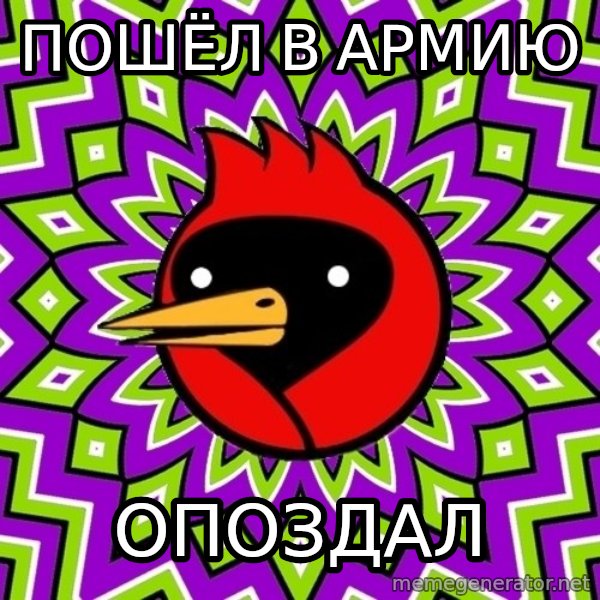 Omsk Crow meme: пошёл в армию / опоздал