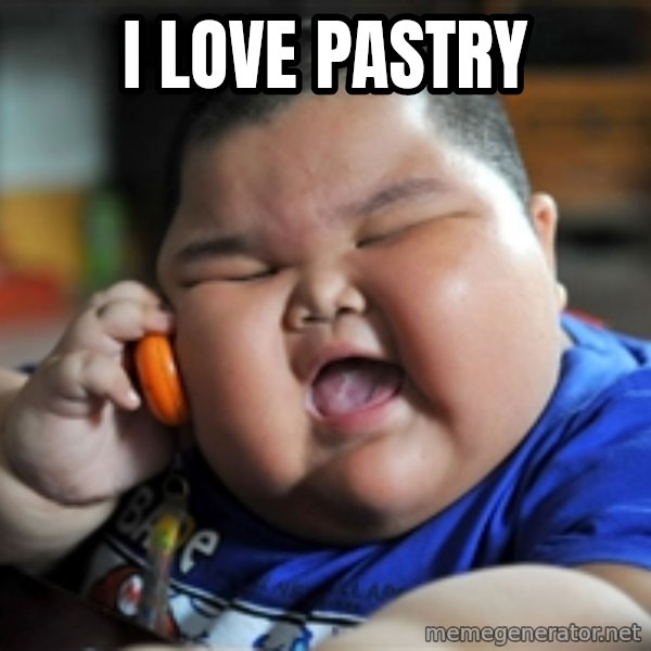 Fat Asian Kid meme: i love pastry