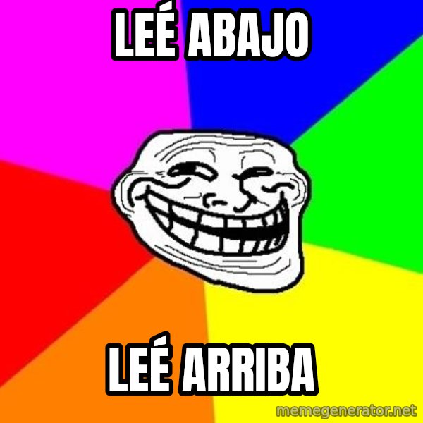 Trollface meme: Leé abajo / leé arriba