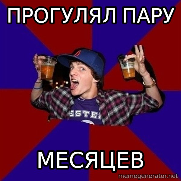 Sunny Student meme: прогулял пару / месяцев