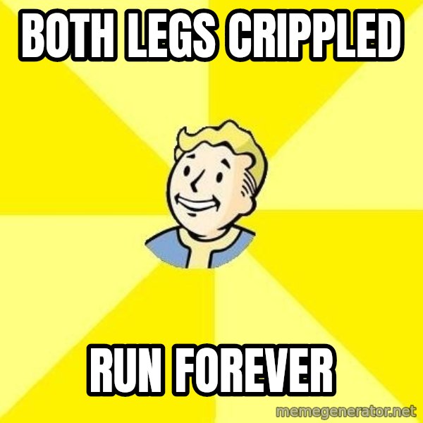 Fallout 3 meme: Both legs crippled / run forever