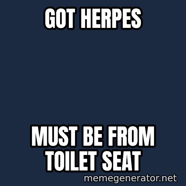 Typical Polack Woman meme: GOT HERPES / MUst be from toilet seat