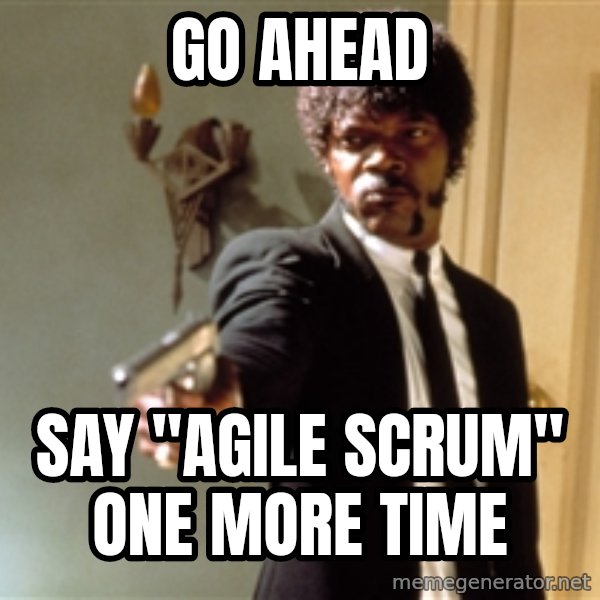 Samuel L Jackson meme: go ahead / say "agile scrum" one more time