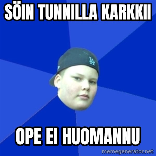 Jonnen Neuvo meme: söin tunnilla karkkii / ope ei huomannu