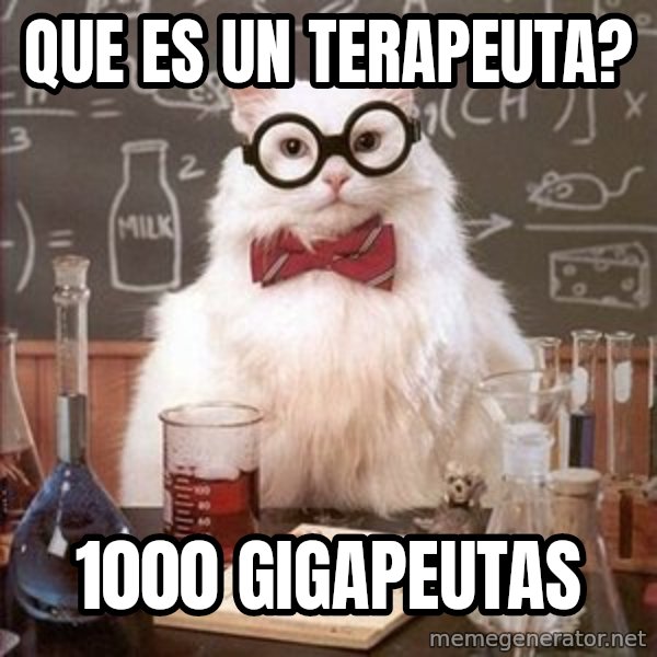 Chemistry Cat meme: que es un terapeuta? / 1000 gigapeutas