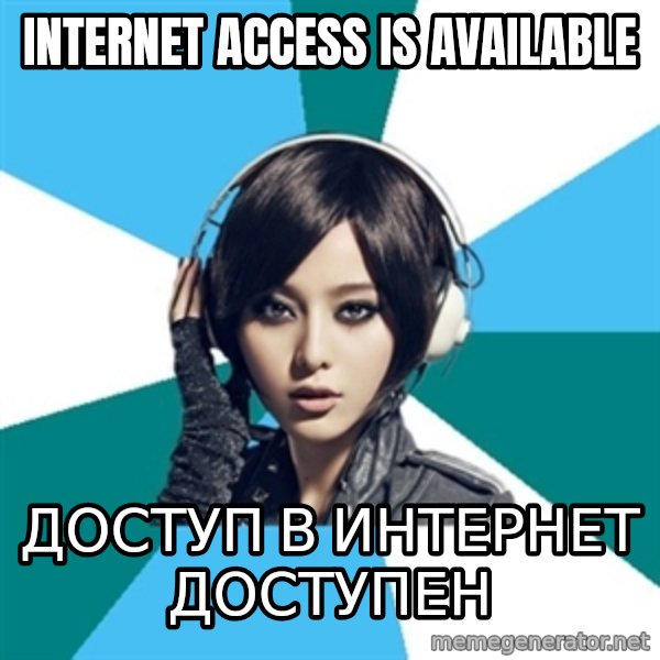 Crafty Interpreter meme: Internet access is available / доступ в интернет доступен