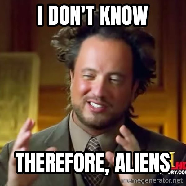 Giorgio A Tsoukalos Hair meme: I don't know / therefore, aliens