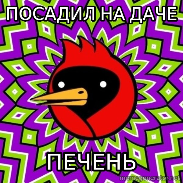 Omsk Crow meme: посадил на даче / печень