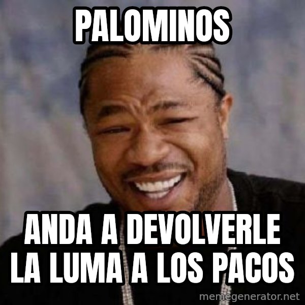 xzibit-yo-dawg meme: palominos / anda a devolverle la luma a los pacos
