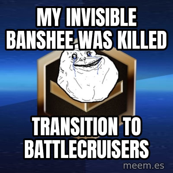 Forever Bronze meme: my invisible banshee was killed / transition to battlecruisers